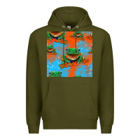 Army Green funny frogs seamless pattern Premium Hoodie - HRA Design Shop