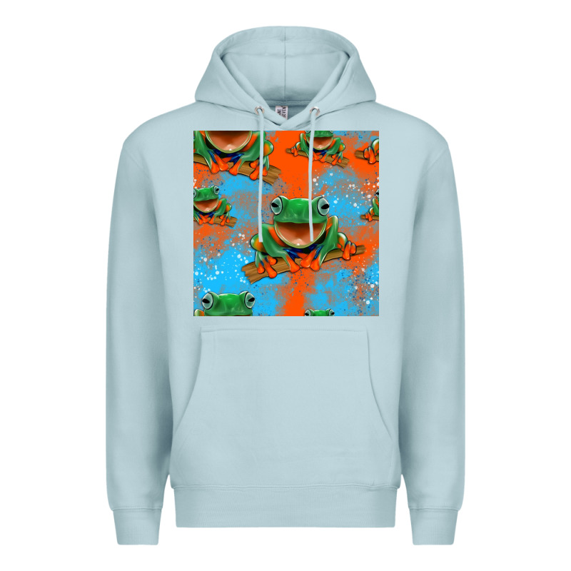 Funny Frogs Seamless Pattern Premium Hoodie by HRA Design Shop | Teevron