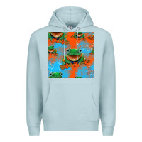 Blue Mist funny frogs seamless pattern Premium Hoodie - HRA Design Shop