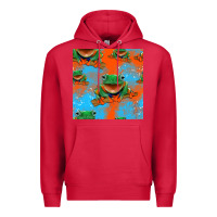 Cardinal funny frogs seamless pattern Premium Hoodie - HRA Design Shop