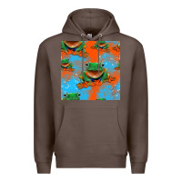 Coffee funny frogs seamless pattern Premium Hoodie - HRA Design Shop