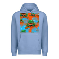 Colony Blue funny frogs seamless pattern Premium Hoodie - HRA Design Shop