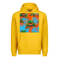 Lemon funny frogs seamless pattern Premium Hoodie - HRA Design Shop