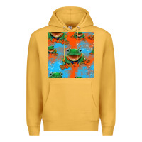 Mustard funny frogs seamless pattern Premium Hoodie - HRA Design Shop