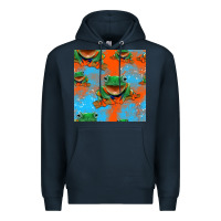 Navy funny frogs seamless pattern Premium Hoodie - HRA Design Shop