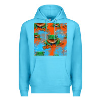Ocean Blue funny frogs seamless pattern Premium Hoodie - HRA Design Shop