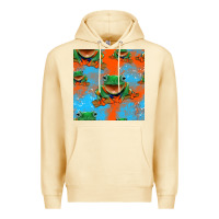 Pina Colada funny frogs seamless pattern Premium Hoodie - HRA Design Shop