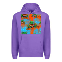Purple funny frogs seamless pattern Premium Hoodie - HRA Design Shop