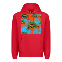 Red funny frogs seamless pattern Premium Hoodie - HRA Design Shop