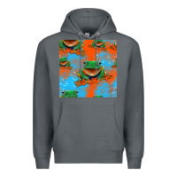 Rock funny frogs seamless pattern Premium Hoodie - HRA Design Shop