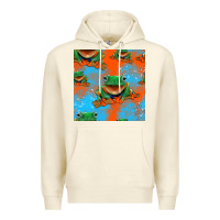 Sandshell funny frogs seamless pattern Premium Hoodie - HRA Design Shop