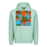 Seafoam funny frogs seamless pattern Premium Hoodie - HRA Design Shop