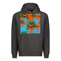 Smoke funny frogs seamless pattern Premium Hoodie - HRA Design Shop