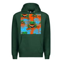Sports Green funny frogs seamless pattern Premium Hoodie - HRA Design Shop