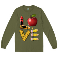 Army Green love teacher Long Sleeve Tee - BarkalooDesign