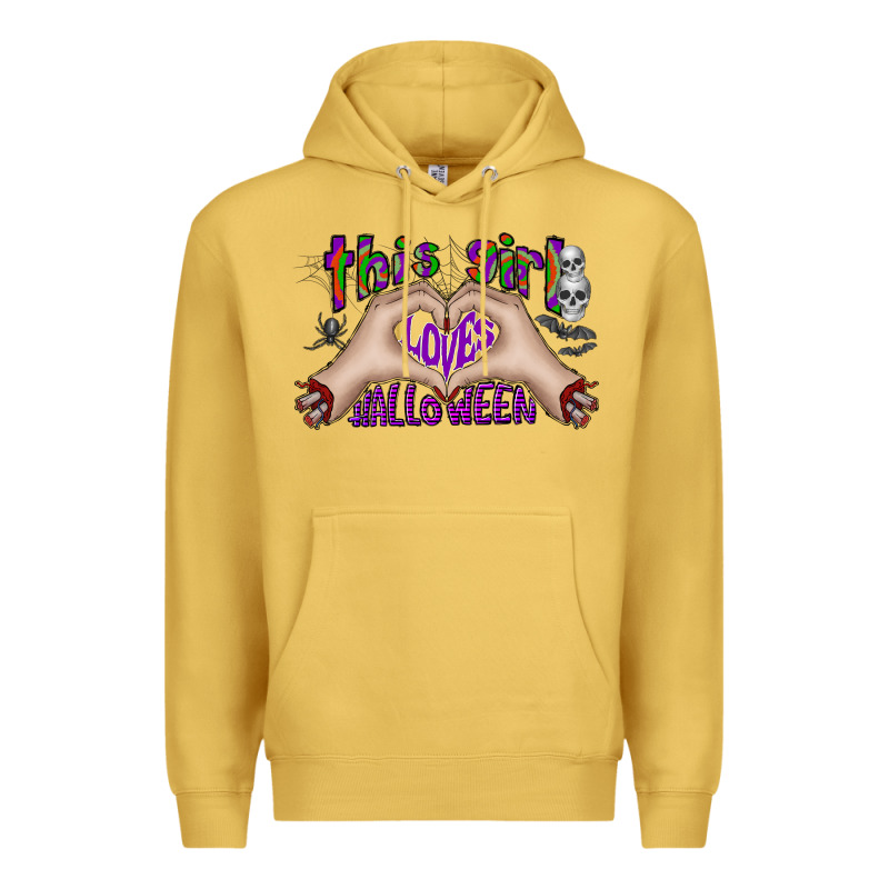 This Girl Loves Halloween Premium Hoodie by CowhideDigitalArt | Teevron