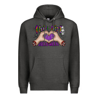 Charcoal Heather this girl loves halloween Premium Hoodie - CowhideDigitalArt