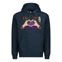 Navy this girl loves halloween Premium Hoodie - CowhideDigitalArt