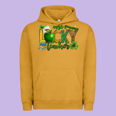St. Patrick's Day One Lucky Teacher Urban Hoodie Designed By Neo Western