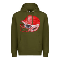 Army Green red softball helmet fa element Premium Hoodie - FaDigitalArtStudio