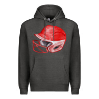Charcoal Heather red softball helmet fa element Premium Hoodie - FaDigitalArtStudio