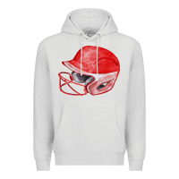 Dove Grey red softball helmet fa element Premium Hoodie - FaDigitalArtStudio