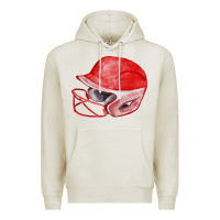 Oatmeal Heather red softball helmet fa element Premium Hoodie - FaDigitalArtStudio
