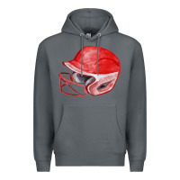 Rock red softball helmet fa element Premium Hoodie - FaDigitalArtStudio