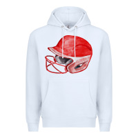 White red softball helmet fa element Premium Hoodie - FaDigitalArtStudio