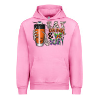 Fuchsia Pink Eat drink be scary Urban Hoodie - CowhideDigitalArt