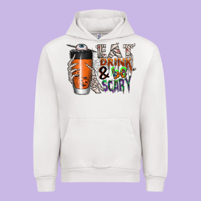Eat Drink Be Scary Urban Hoodie Designed By Cowhidedigitalart