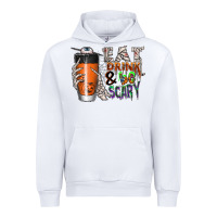 White Eat drink be scary Urban Hoodie - CowhideDigitalArt