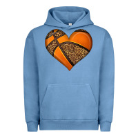 Pigment Pebble Blue basketball heart Urban Hoodie - HRA Design Shop