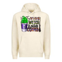 Tofu this witch needs coffee Premium Hoodie - CowhideDigitalArt