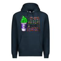 Navy this witch needs coffee Premium Hoodie - CowhideDigitalArt