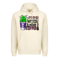 Sandshell this witch needs coffee Premium Hoodie - CowhideDigitalArt