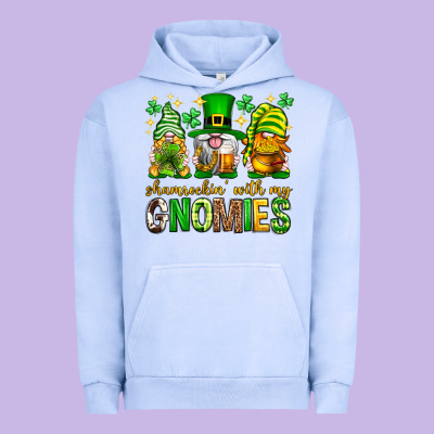 St. Patrick's Day Shamrockin' With My Gnomies Urban Hoodie Designed By Neo Western