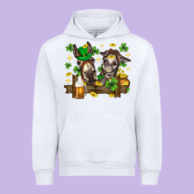 St. Patrick's Day Donkey Urban Hoodie Designed By Neo Western