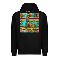 Black sunflowers donkey seamless pattern Premium Hoodie - HRA Design Shop