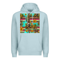 Blue Mist sunflowers donkey seamless pattern Premium Hoodie - HRA Design Shop