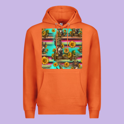 Sunflowers Donkey Seamless Pattern Premium Hoodie Designed By Hra Design Shop
