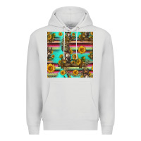 Dove Grey sunflowers donkey seamless pattern Premium Hoodie - HRA Design Shop