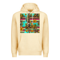 Pina Colada sunflowers donkey seamless pattern Premium Hoodie - HRA Design Shop