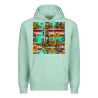 Seafoam sunflowers donkey seamless pattern Premium Hoodie - HRA Design Shop