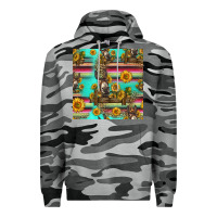 Slate Camo sunflowers donkey seamless pattern Premium Hoodie - HRA Design Shop