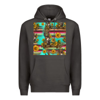 Smoke sunflowers donkey seamless pattern Premium Hoodie - HRA Design Shop