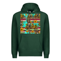 Sports Green sunflowers donkey seamless pattern Premium Hoodie - HRA Design Shop