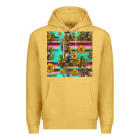 Antique Gold sunflowers donkey seamless pattern Premium Hoodie - HRA Design Shop