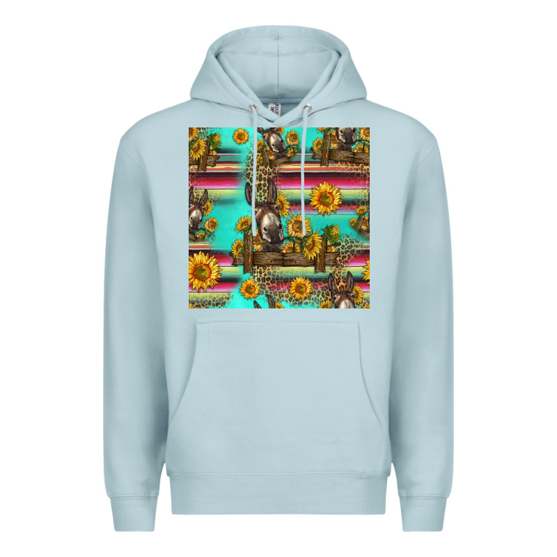 Sunflowers Donkey Seamless Pattern Premium Hoodie by HRA Design Shop | Teevron