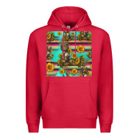 Cardinal sunflowers donkey seamless pattern Premium Hoodie - HRA Design Shop